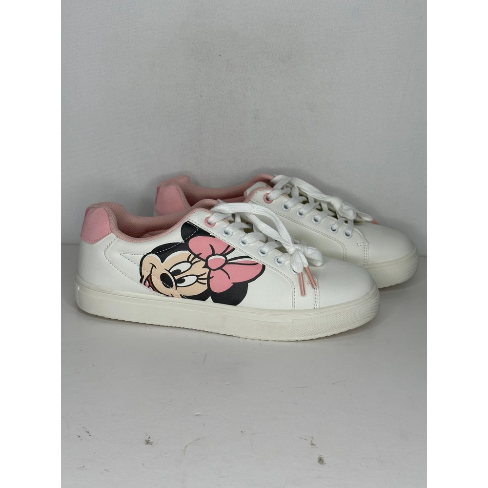 Disney Minnie Mouse White‎ Pink Low Top Sneakers Womens Size 10 Aldi 842390